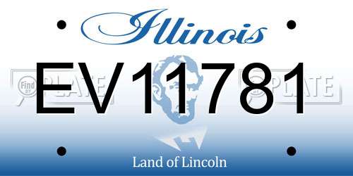 EV11781 Illinois License Plate