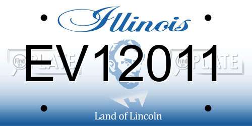EV12011 Illinois License Plate
