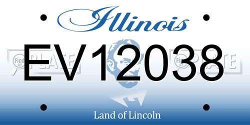 EV12038 Illinois License Plate