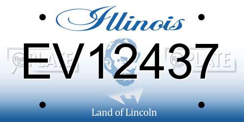 EV12437 Illinois License Plate