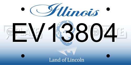 EV13804 Illinois License Plate