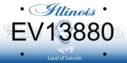 EV13880 Illinois License Plate