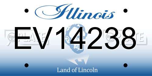 EV14238 Illinois License Plate