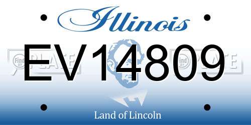 EV14809 Illinois License Plate