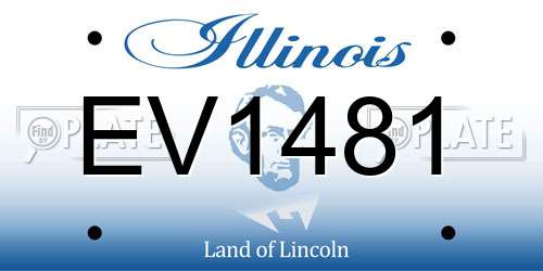 EV1481 Illinois License Plate