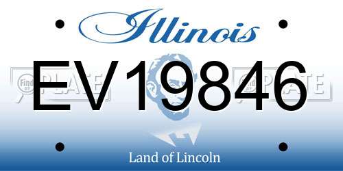 EV19846 Illinois License Plate