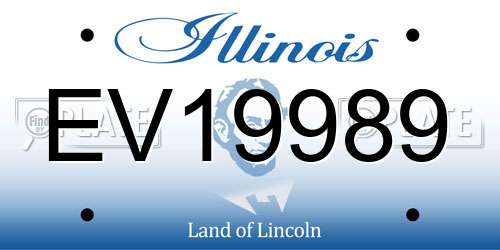 EV19989 Illinois License Plate