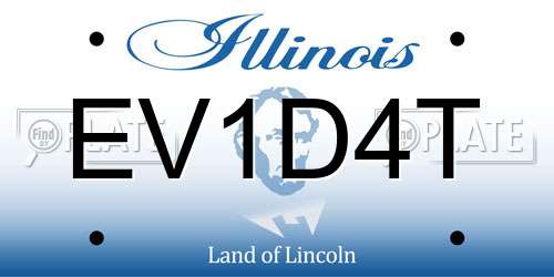 EV1D4T Illinois License Plate