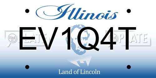 EV1Q4T Illinois License Plate