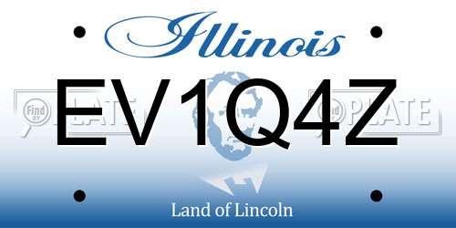 EV1Q4Z Illinois License Plate