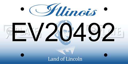 EV20492 Illinois License Plate