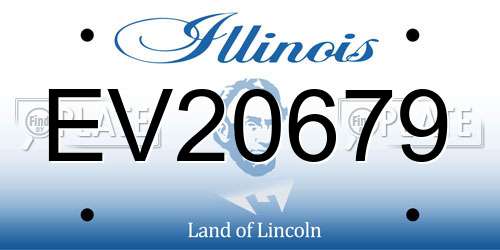 EV20679 Illinois License Plate