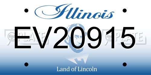 EV20915 Illinois License Plate