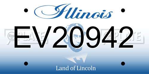 EV20942 Illinois License Plate