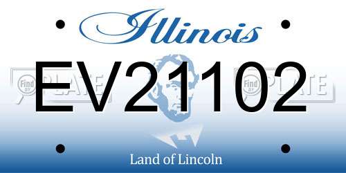 EV21102 Illinois License Plate