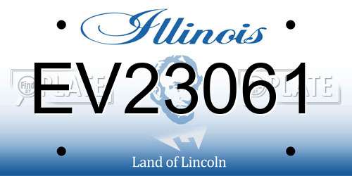 EV23061 Illinois License Plate