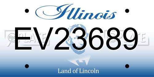 EV23689 Illinois License Plate