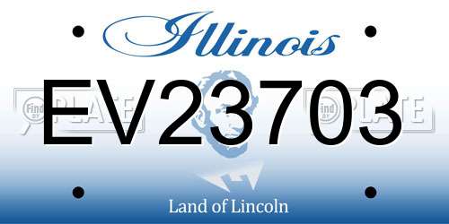 EV23703 Illinois License Plate