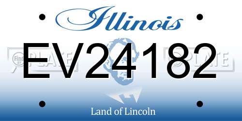 EV24182 Illinois License Plate
