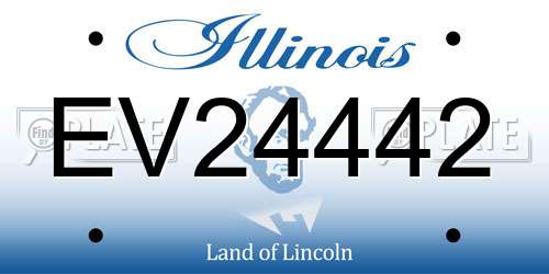 EV24442 Illinois License Plate
