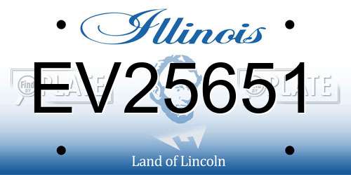 EV25651 Illinois License Plate