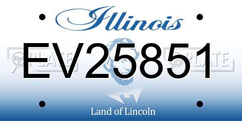 EV25851 Illinois License Plate