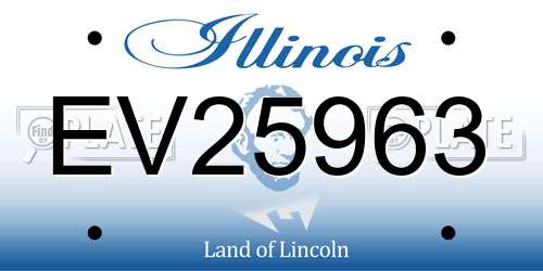 EV25963 Illinois License Plate