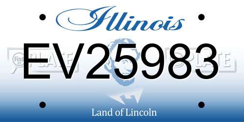 EV25983 Illinois License Plate