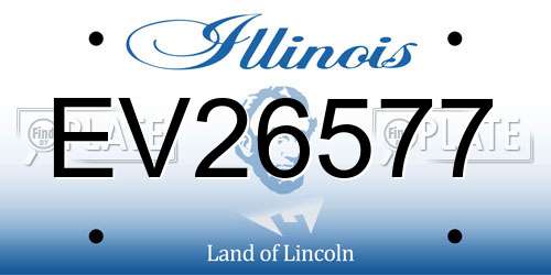 EV26577 Illinois License Plate