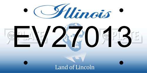 EV27013 Illinois License Plate