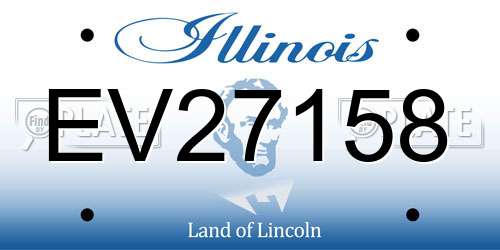 EV27158 Illinois License Plate