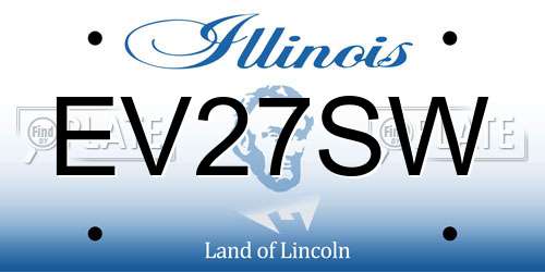 EV27SW Illinois License Plate