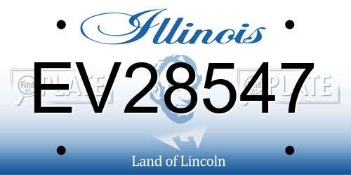 EV28547 Illinois License Plate