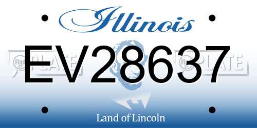 EV28637 Illinois License Plate