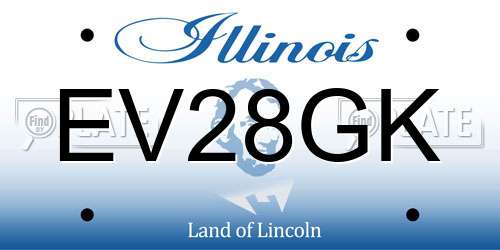 EV28GK Illinois License Plate