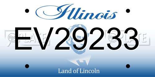 EV29233 Illinois License Plate
