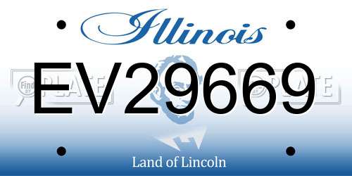 EV29669 Illinois License Plate