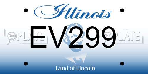 EV299 Illinois License Plate