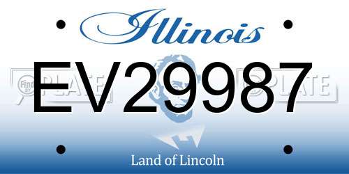 EV29987 Illinois License Plate