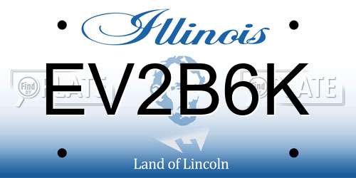 EV2B6K Illinois License Plate