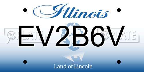 EV2B6V Illinois License Plate