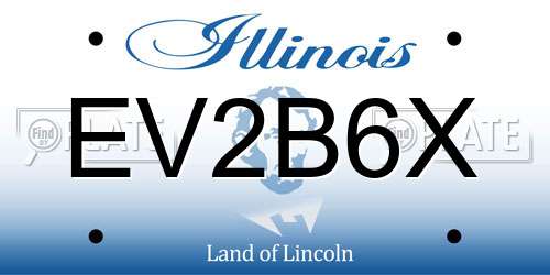 EV2B6X Illinois License Plate