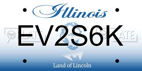 EV2S6K Illinois License Plate