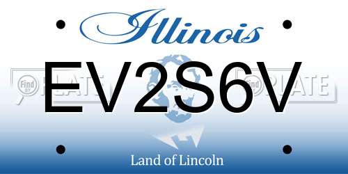 EV2S6V Illinois License Plate