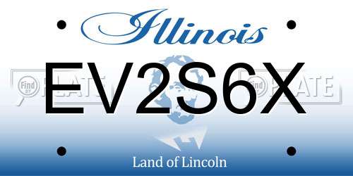 EV2S6X Illinois License Plate