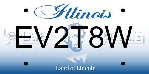 EV2T8W Illinois License Plate