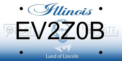 EV2Z0B Illinois License Plate