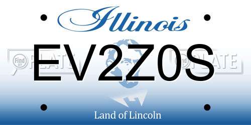 EV2Z0S Illinois License Plate