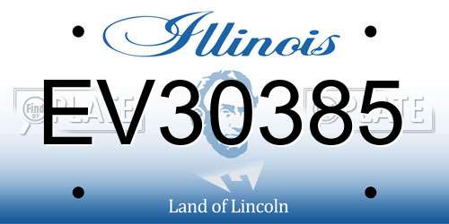 EV30385 Illinois License Plate