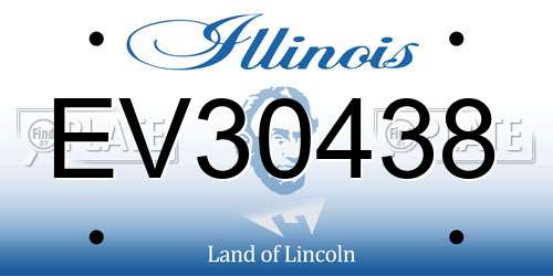 EV30438 Illinois License Plate
